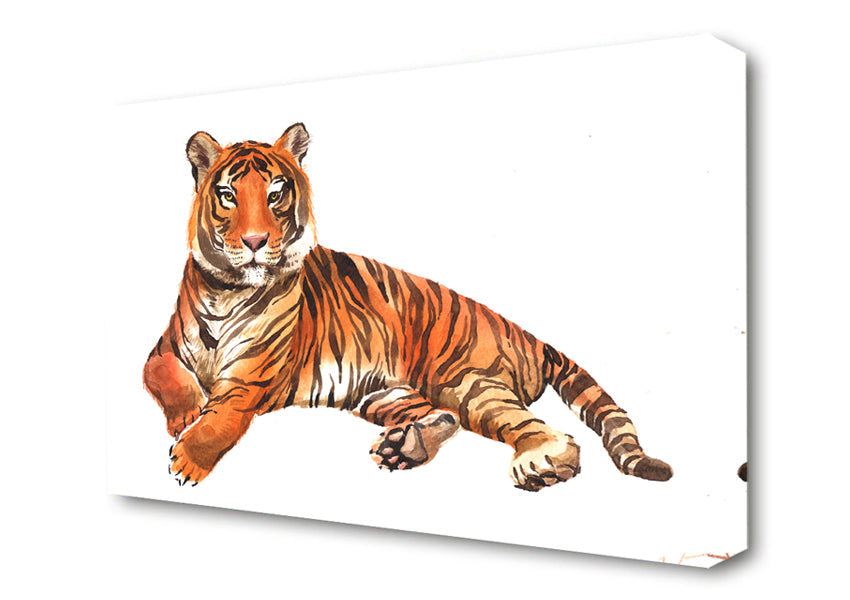 Tiger Laying Down Canvas Wall Art