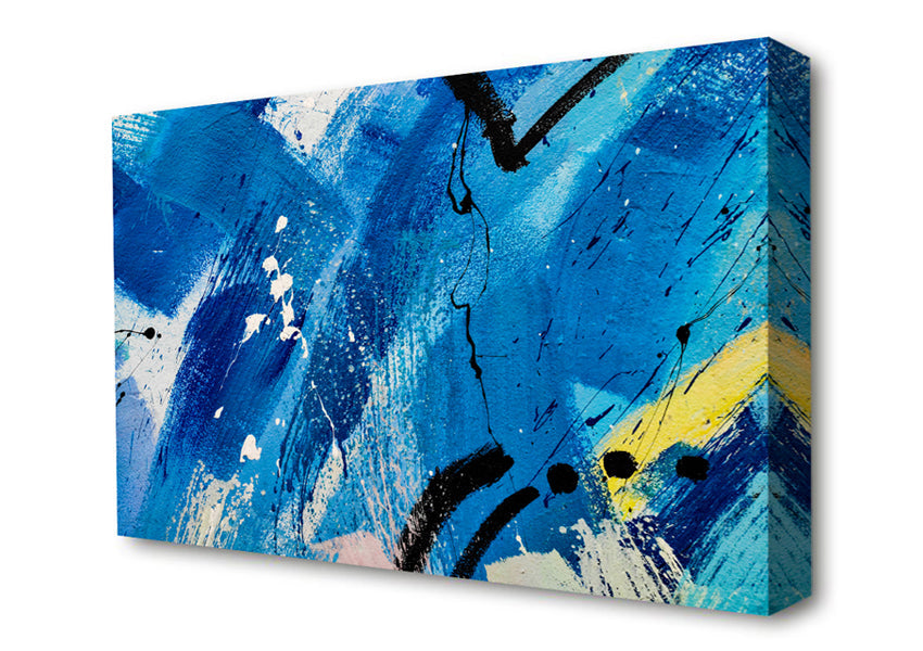 Broad Strokes Of Blue Paint Canvas Wall Art
