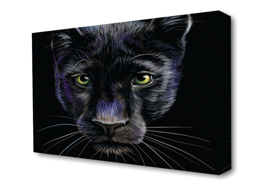 The Black Panther Face Canvas Wall Art
