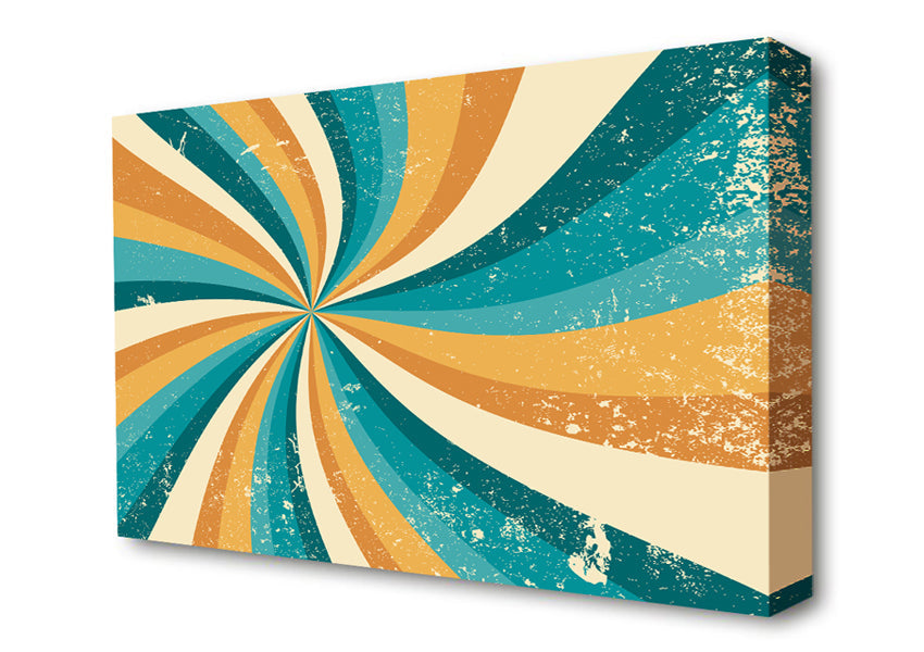 The Spiral Yellow And Blue Canvas Wall Art