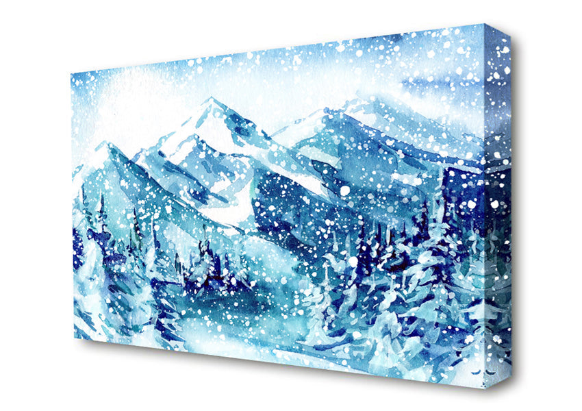 Snowy Mountains Bliss Canvas Wall Art