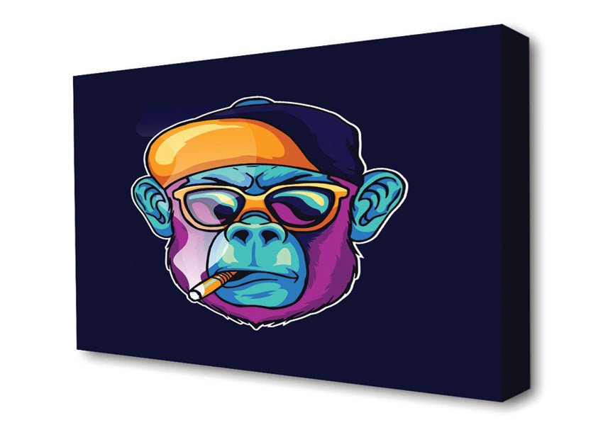 Gorilla Smoking Hat Canvas Wall Art
