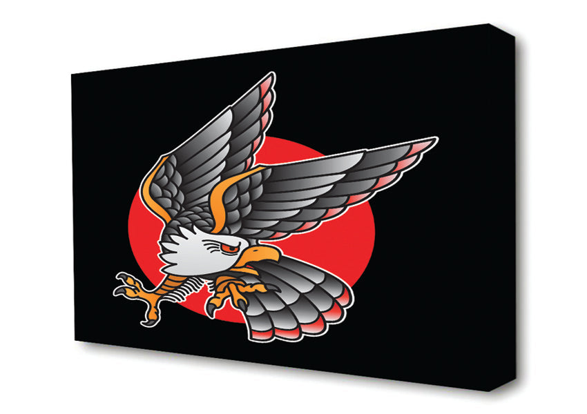 Tattoo Eagle Sun Canvas Wall Art