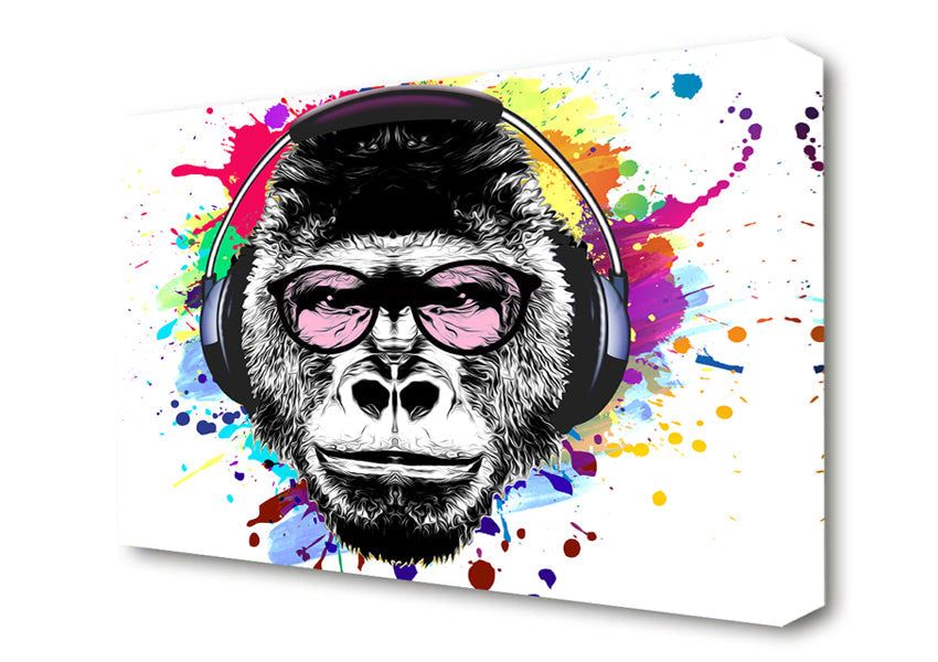 Gorilla Glasses Paint Splatter Canvas Wall Art