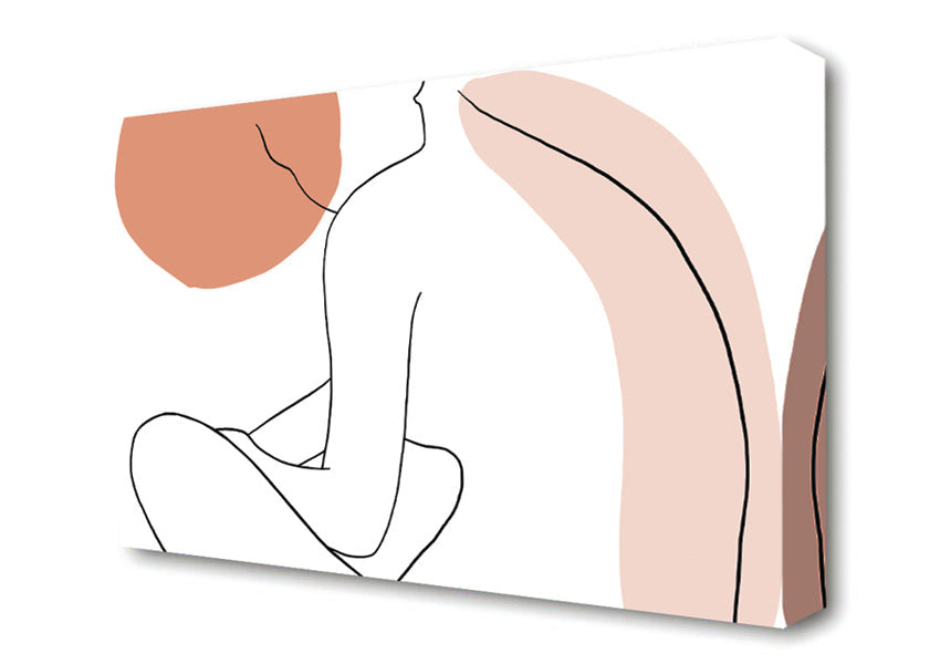 The Sitting Woman Line Drawing Canvas Wall Art