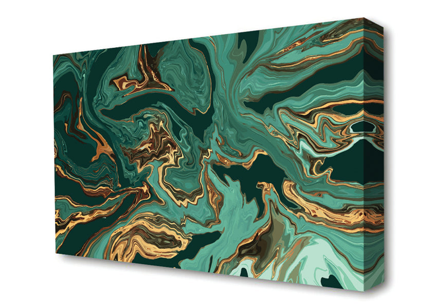 Green Fold To Gold Canvas Wall Art