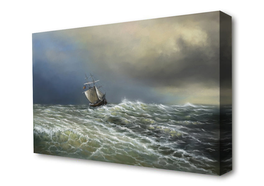 Rough Seas Ship Canvas Wall Art