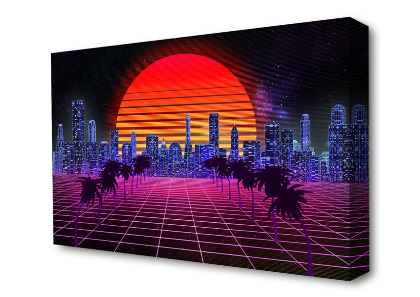 Sunshine City Retro Canvas Wall Art