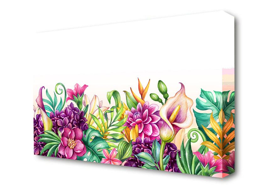 Tropical Flowers Canvas Wall Art