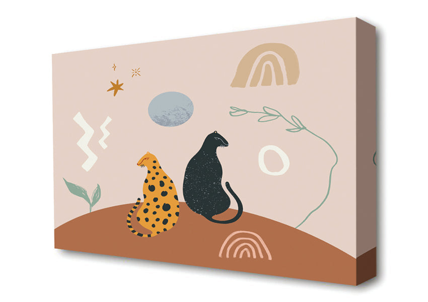 The Two Big Cats Canvas Wall Art