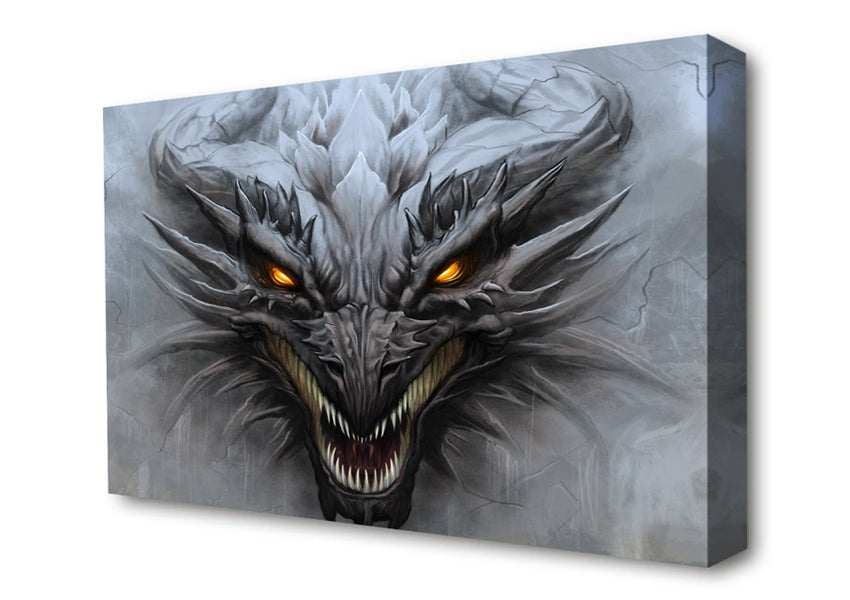 The Evil Dragon Face Canvas Wall Art