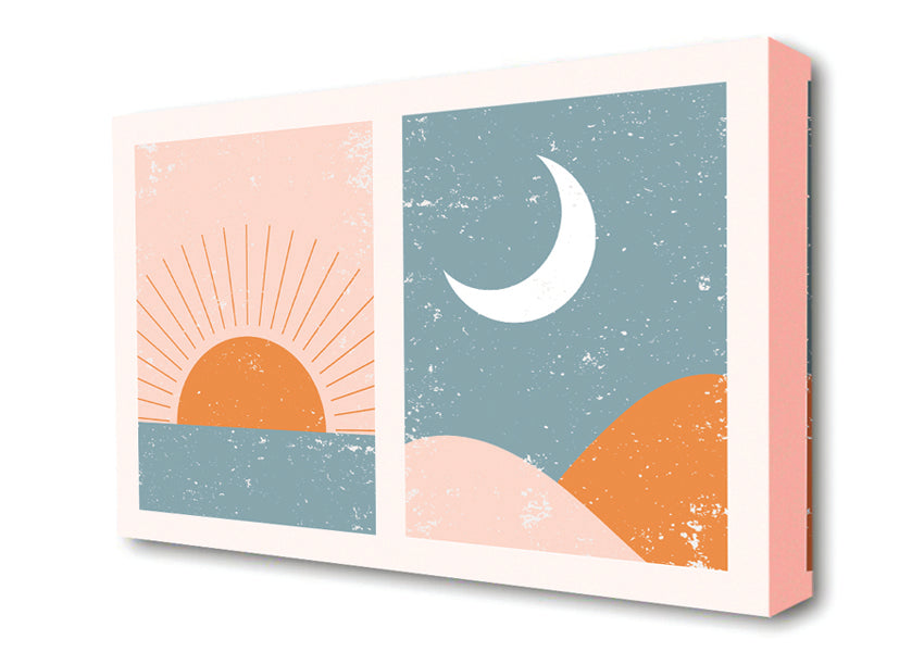 Sunrise Sunset Moon Canvas Wall Art