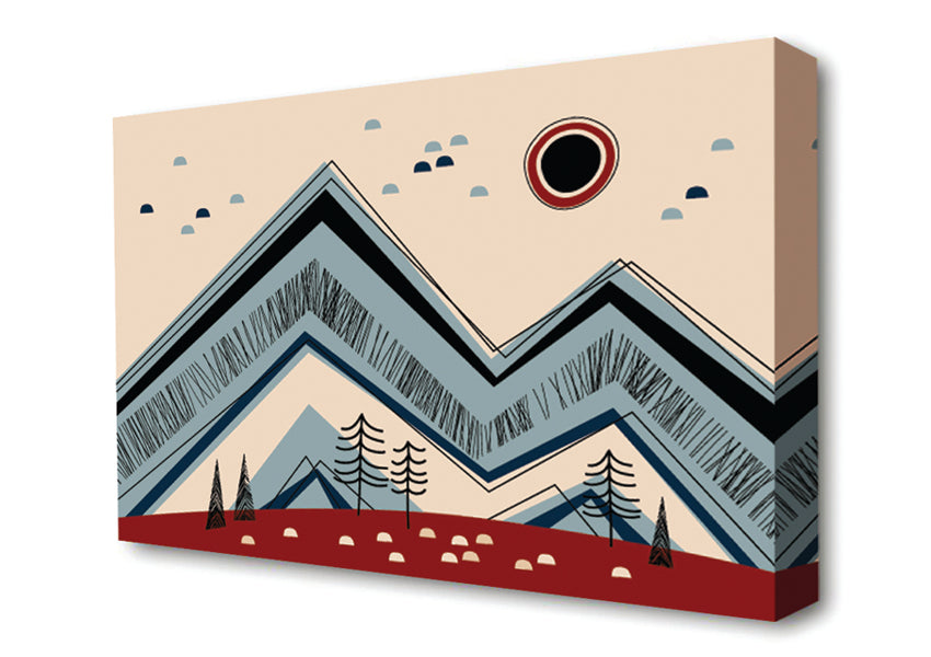 Triangle Mountain Sun Rise Canvas Wall Art