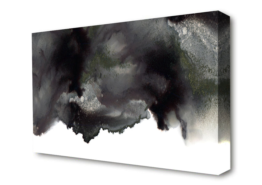 Black On White Abstract Cloud Canvas Wall Art