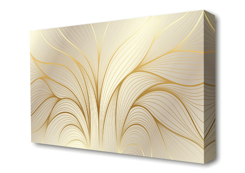 Gold Leaf Lines Canvas Wall Art