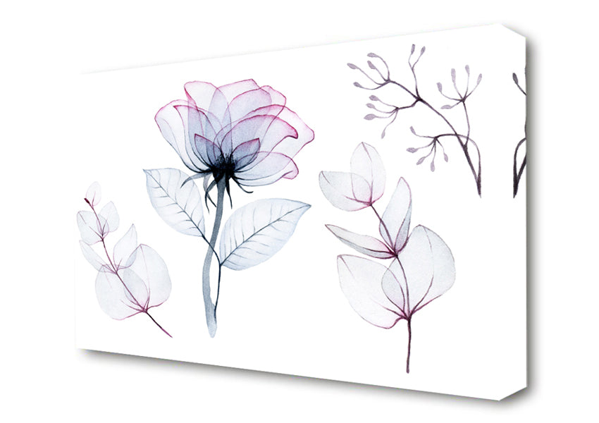 Transparency Flowers Canvas Wall Art