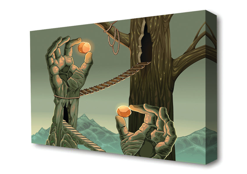 Holding The Balls Of Light Canvas Wall Art