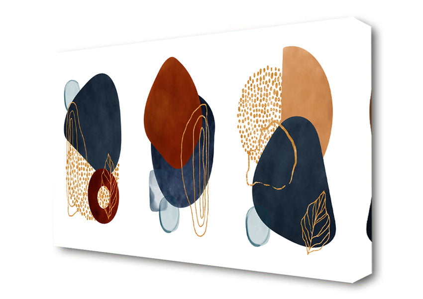 Three Abstract Shapes Decor Canvas Wall Art