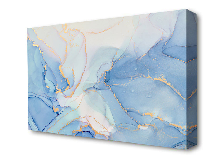The Light Blue Flow Glitter Canvas Wall Art