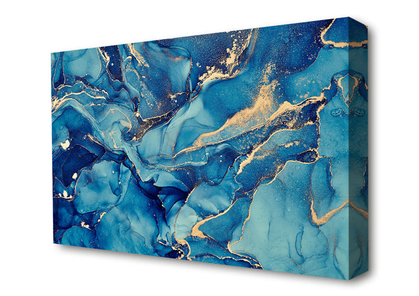 Deep Dark Blue Glitter Canvas Wall Art