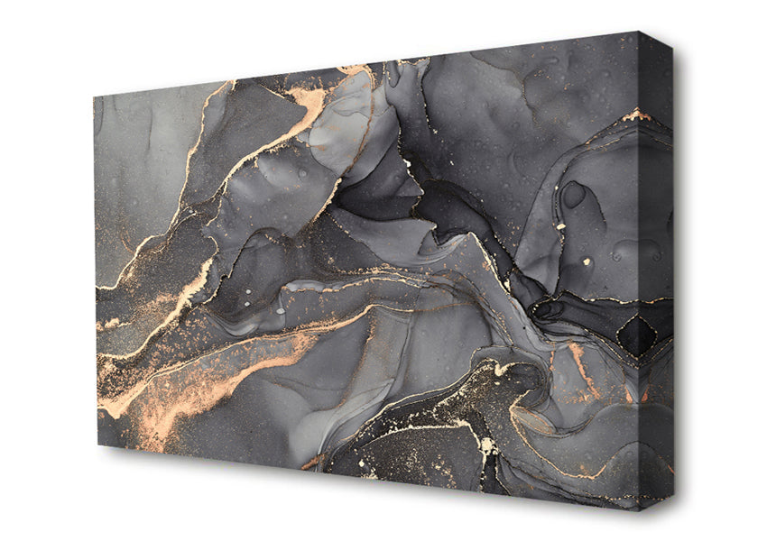 Dark Grey Smoke Glitter Canvas Wall Art