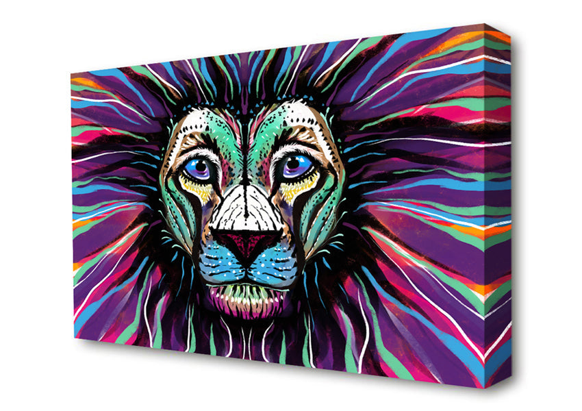 The Lion Rainbow Face Canvas Wall Art