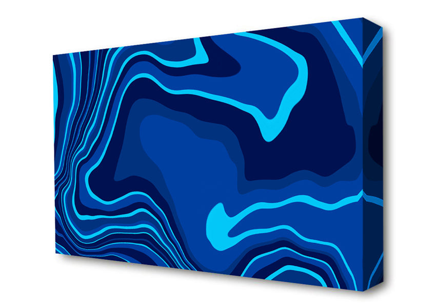 Blue Ocean Shapes Canvas Wall Art