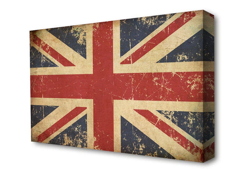 Grunge Union Jack Erosion Canvas Wall Art