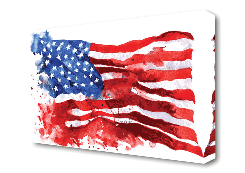 The Ink Splatter American Flag Canvas Wall Art