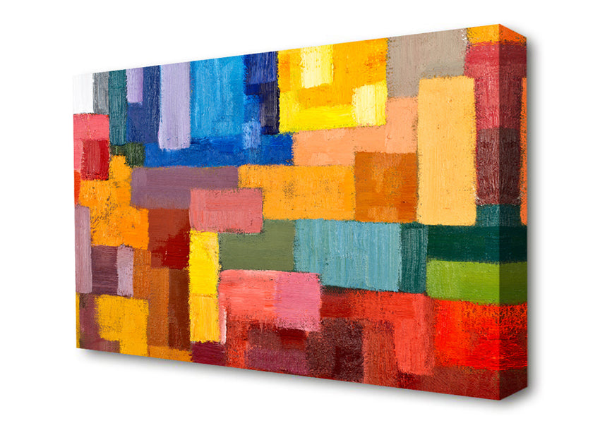 Patchwork Colours Mix Canvas Wall Art