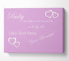Music Quote Baby You Light Up My World 1D Pink Canvas Wall Art