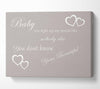 Music Quote Baby You Light Up My World 1D Beige Canvas Wall Art