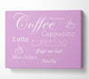 Kitchen Quote Coffee Delight Pink Canvas Wall Art