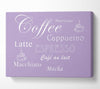 Kitchen Quote Coffee Delight Lilac Canvas Wall Art
