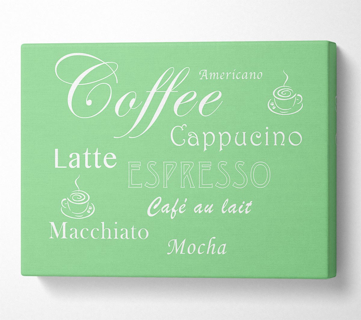 Kitchen Quote Coffee Delight Green Canvas Wall Art