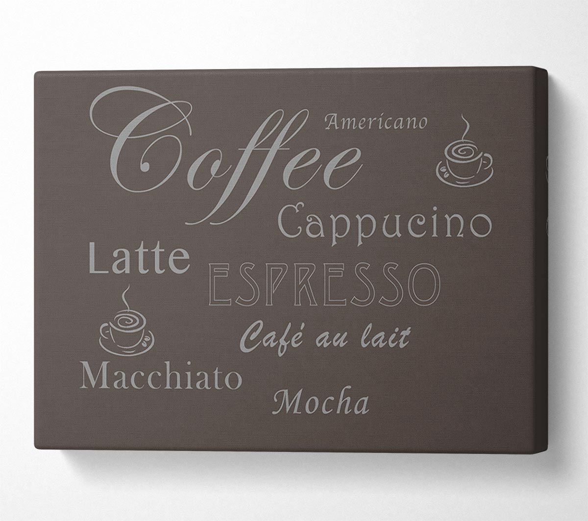 Kitchen Quote Coffee Delight Chocolate Canvas Wall Art