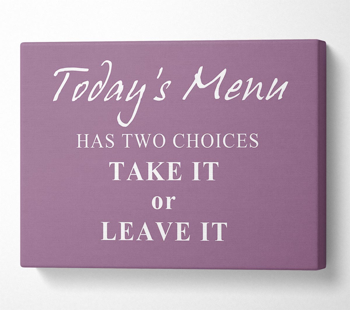 Kitchen Quote Todays Menu Has Two Choices Dusty Pink Canvas Wall Art
