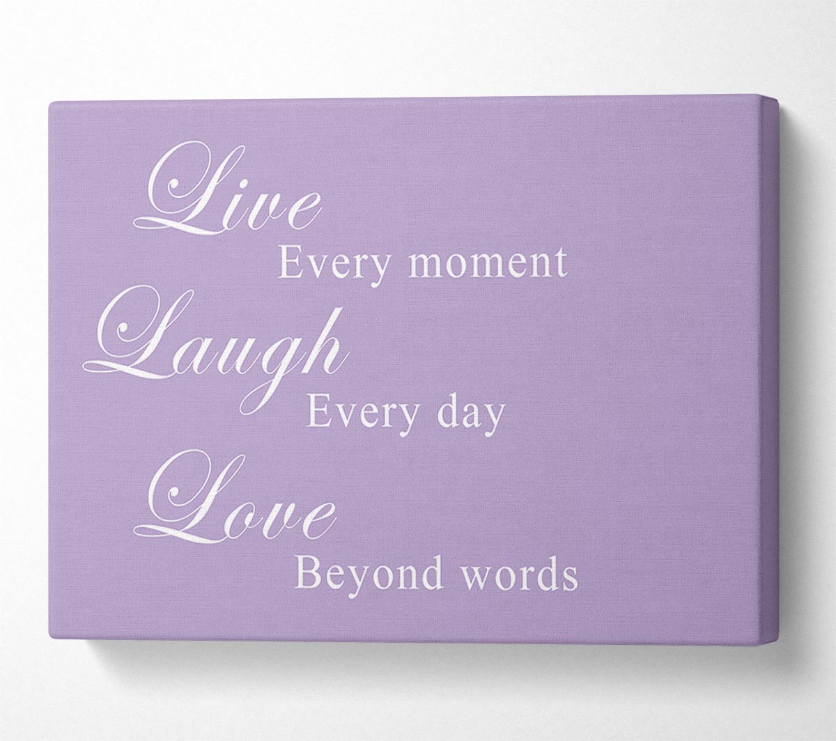Love Quote Live Laugh Love Lilac Canvas Wall Art