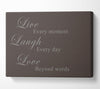Love Quote Live Laugh Love Chocolate Canvas Wall Art