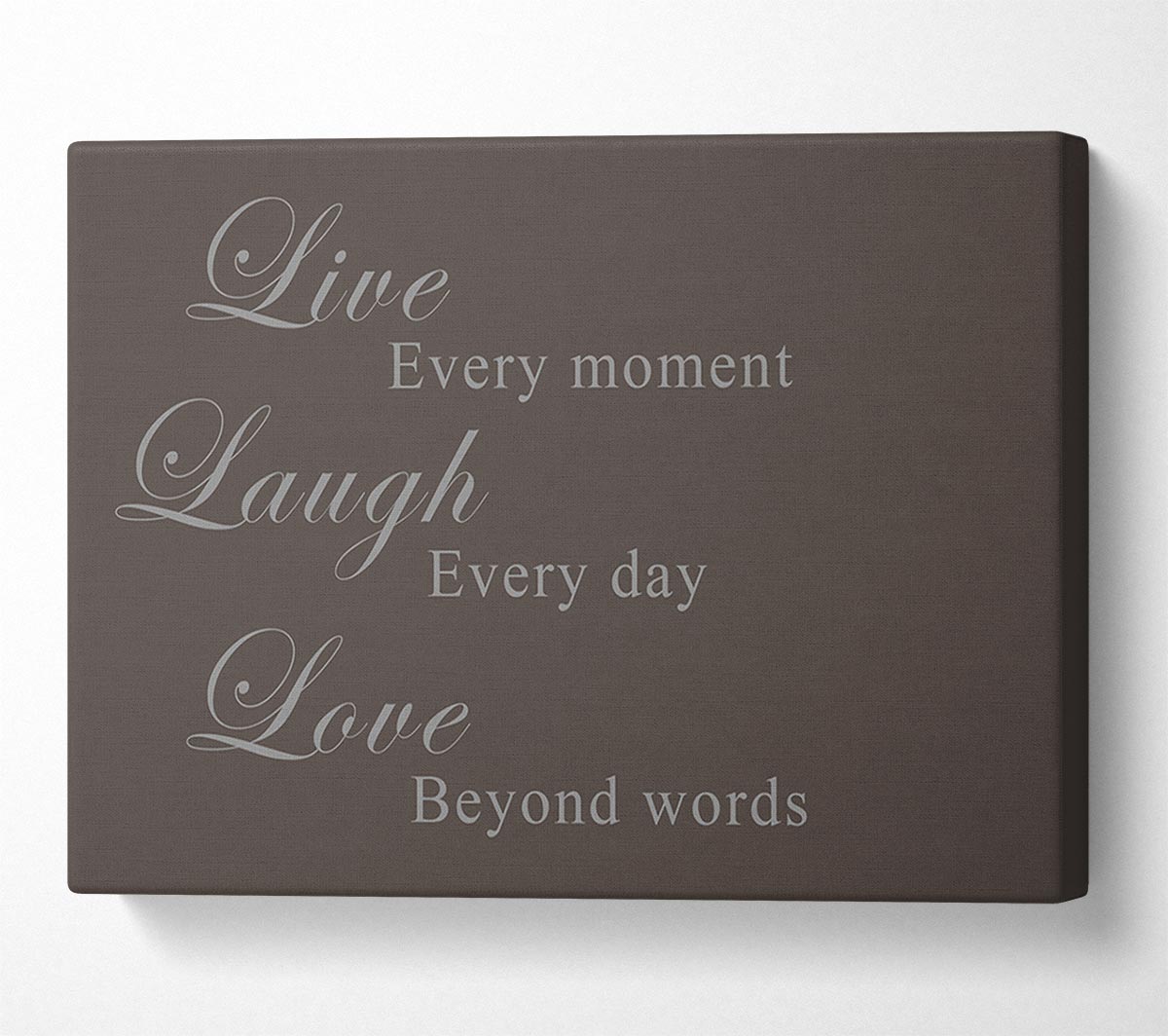 Love Quote Live Laugh Love Chocolate Canvas Wall Art