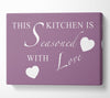 Kitchen Quote This Kitchen Is Seasoned With Love Dusty Pink Canvas Wall Art