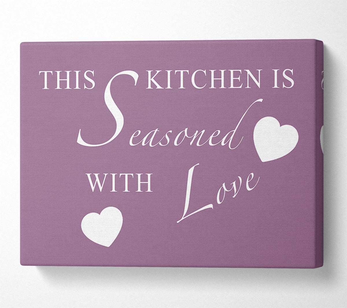 Kitchen Quote This Kitchen Is Seasoned With Love Dusty Pink Canvas Wall Art