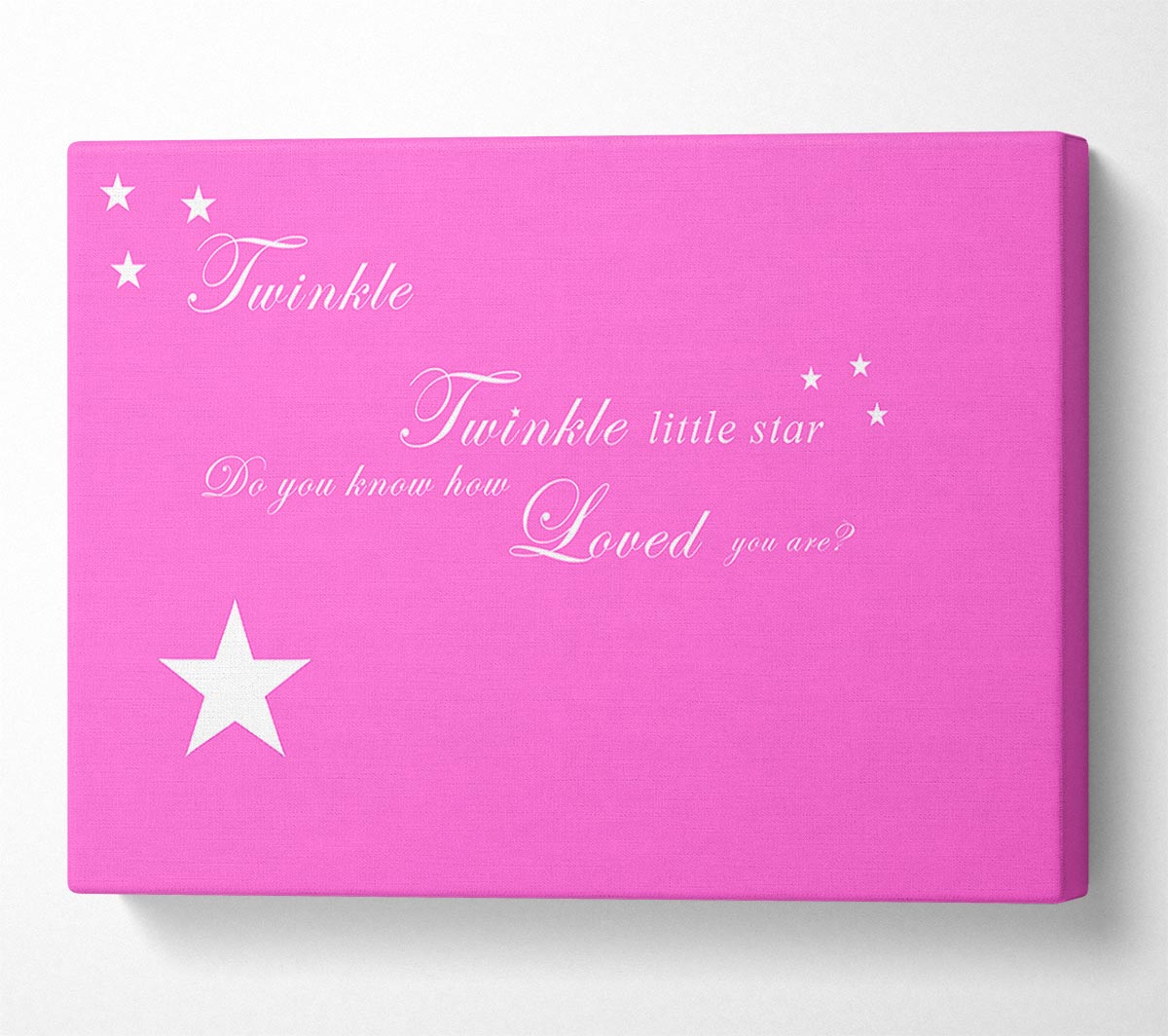 Nursery Quote Twinkle Twinkle Little Star 1 Vivid Pink Canvas Wall Art
