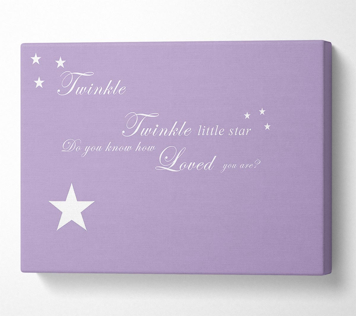 Nursery Quote Twinkle Twinkle Little Star 1 Lilac Canvas Wall Art