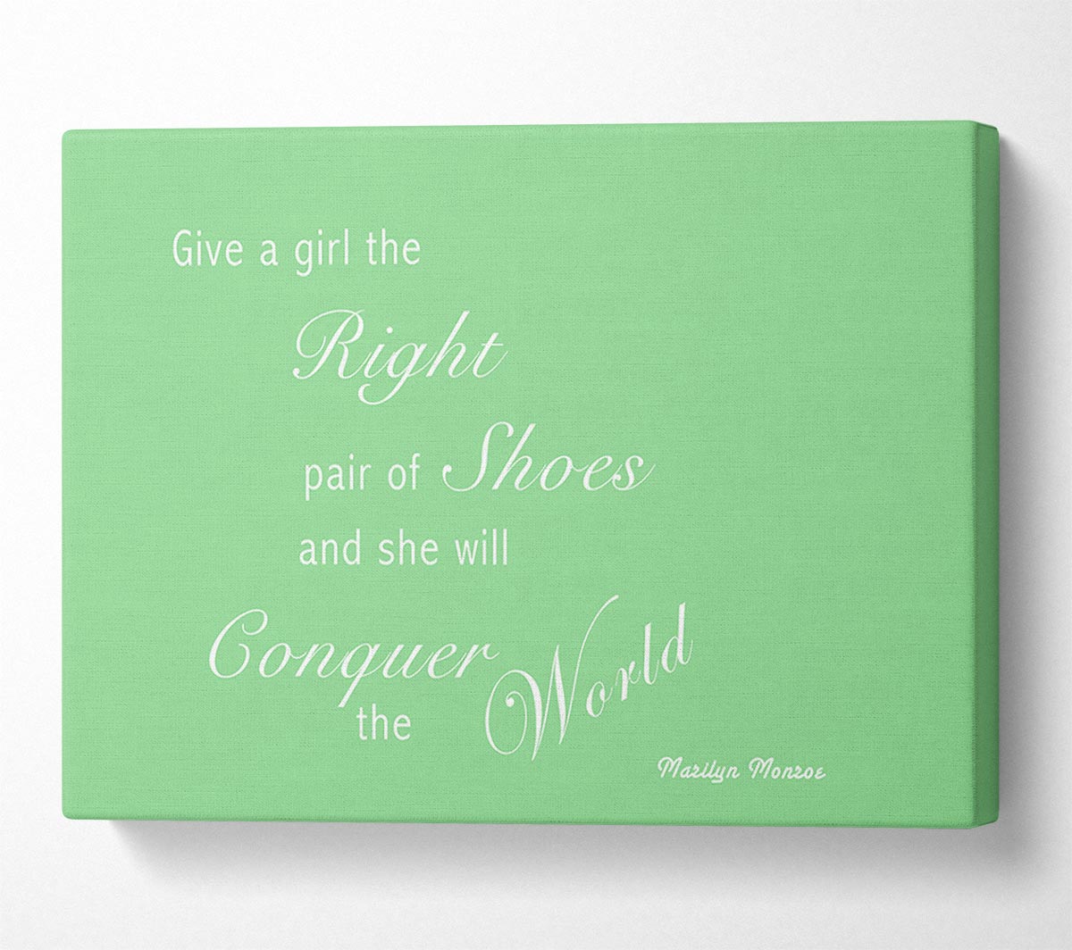 The Right Pair Of Shoes Marilyn Monroe Green Canvas Wall Art