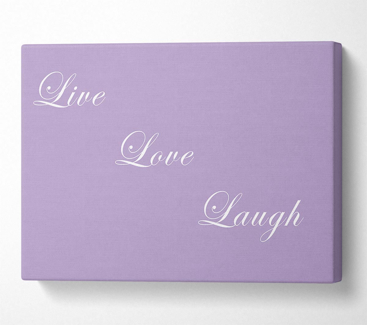 Love Quote Live Love Laugh Lilac Canvas Wall Art