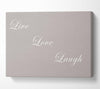 Love Quote Live Love Laugh Beige Canvas Wall Art
