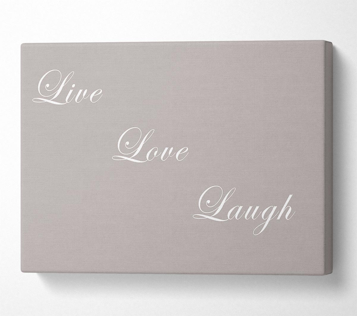 Love Quote Live Love Laugh Beige Canvas Wall Art