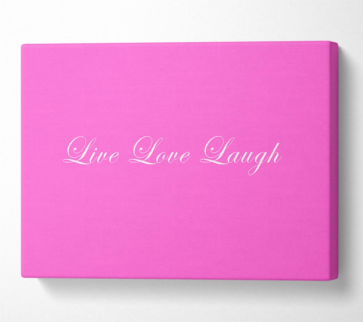 Love Quote Live Love Laugh 2 Vivid Pink Canvas Wall Art