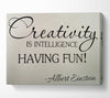 Motivational Quote Albert Einstein Creativity Is Intelligence Canvas Wall Art